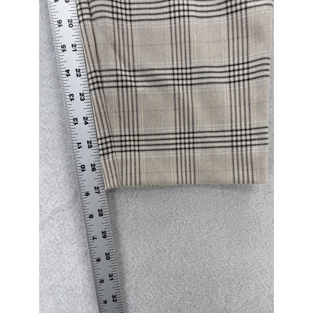 LOFT Dress Pants Womens 6 Beige Plaid Tapered Leg Elastic Waist Career Workwear - Picture 8 of 11